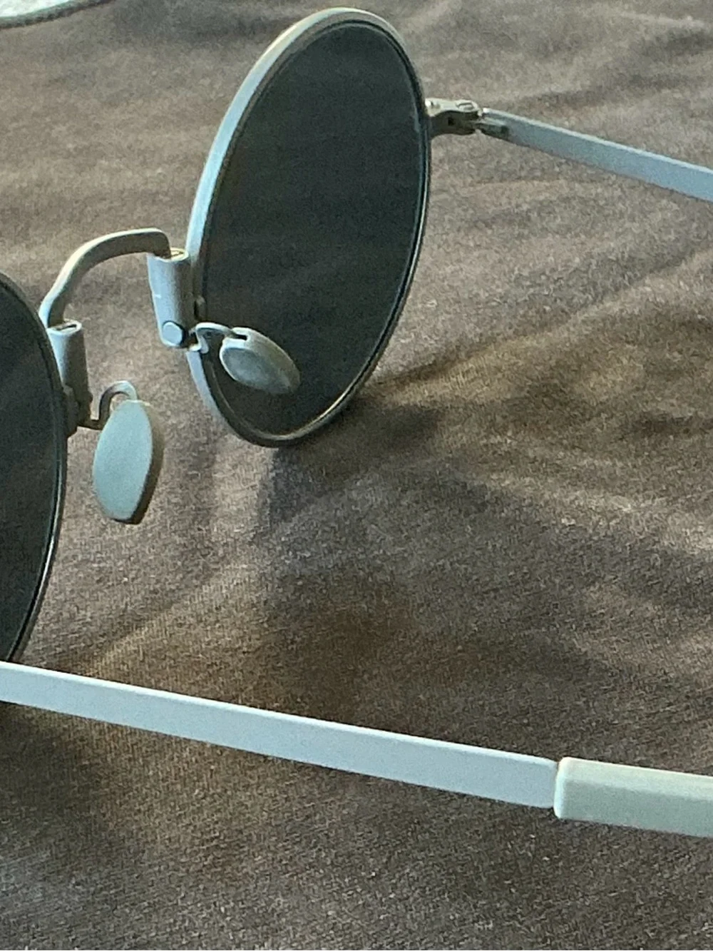 Kiton Round titanium Sunglasses in gray with Dark Lenses